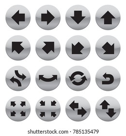 Black round arrow pointer icons, cursor collection set, simple shape pointer flat design infographic pictogram concept vector for app web button ui ux interface elements isolated on white background