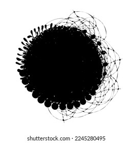 Schwarzes, rundes Bollenobjekt auf weißem Hintergrund. Vektorgrafik