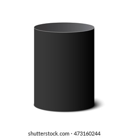 Black round box. Cylinder. Barrel. Vector illustration.