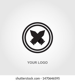 black round bullet logo. gradation color template design vector