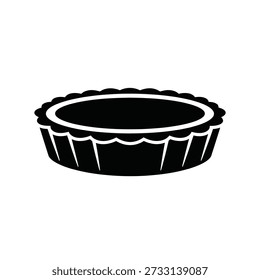 Black round cake pan with fluted edges vector illustration flat design