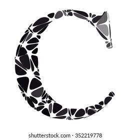 Black Round Circle Alphabet Vector