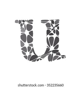 Black Round Circle Alphabet Vector