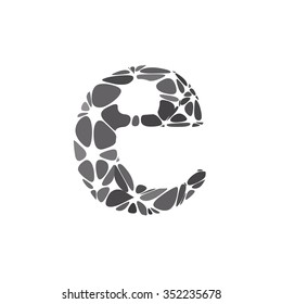 Black Round Circle Alphabet Vector