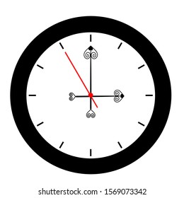 black round clock showing 3 o`clock
