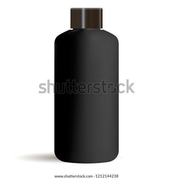 Black Round Cosmetic Bottle Mockup Black Stock Vector Royalty Free 1212144238