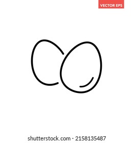 Icono de línea de recolección de huevos redondos negros, pictograma de diseño plano de la comida de esquema simple, vector infográfico para la aplicación logo botón web ui ux elementos de interfaz aislados en fondo blanco