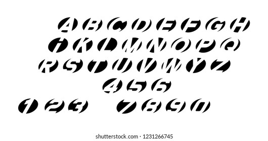Black of round font. Isolated on White background