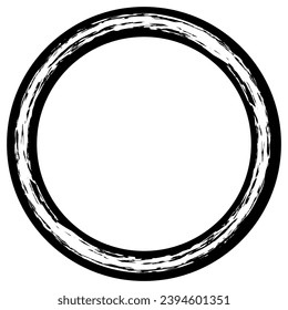 Black round frame isolated on white. Vector frame for photo. Frame for text, certificate, pictures, diploma	