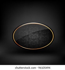 Black round frame. Vector