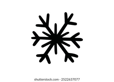 Preto redondo congelado ícone de floco de neve, congelar pictograma de vetor de design plano de temperatura, vetor infográfico para anúncios de aplicativo logotipo web site botão elementos de interface do ux ui isolados no fundo branco