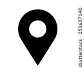 Black Round Geo Map Direction Location Pin vector icon