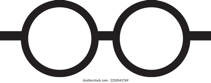 Black round glasses Icon Simple Vector