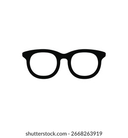 Un Vector redondo negro del icono de los vidrios con un fondo blanco