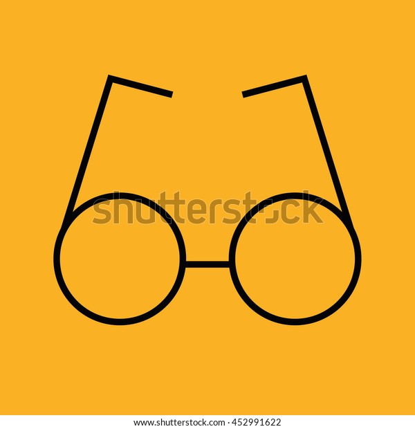 Black Round Glasses Icon Vector Illustration Stock Vector Royalty Free 452991622 Shutterstock 