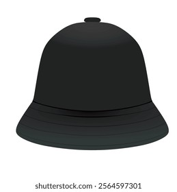 Black round hat. vector illustration