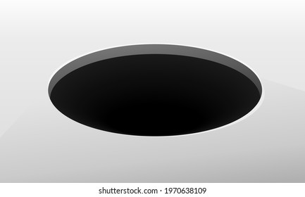 Black round hole. Illustration vector