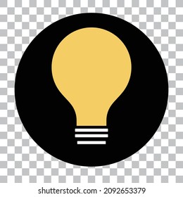 Black round light bulb icon. A generic vector that can be used for tips and explanations.