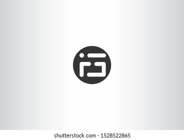 Black round logo design illustration with combination of lines and points.