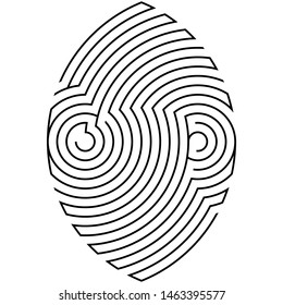 Black round maze on a white background