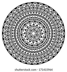 Black round ornamental vector shape. set collections of different geometrical borders and frames isolated on white background. oriental arabesque pattern background. 