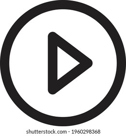 Black round outline icon, button, symbol isolated on white background. editable stroke and color