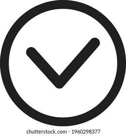 Black round outline icon, button, symbol isolated on white background. editable stroke and color