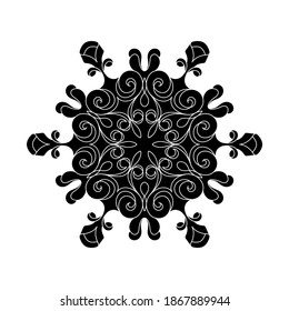 Black round pattern on white background. Element for design. Vector illustration.