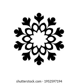 Black round pattern on white background. Element for design. Vector illustration.