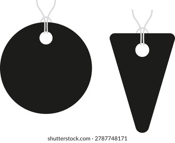 Black round pendant lamp with light bulb hanging isolated on grey background