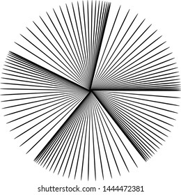 Black round shape circle lines geometric design element template monochrome isolated on white circular effect vector background