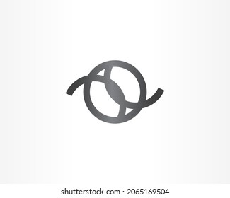 black and round shape logo design icon concept