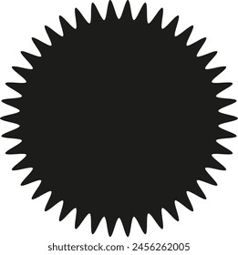 Black round shape with sharp edges for a dynamic price tag - stock vector