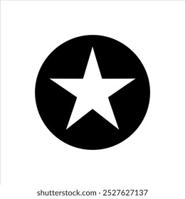 Black round shape with star icon silhouette vector illustration design on white background.