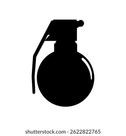 Projeto de ilustração plana de granada de silhueta redonda preta.