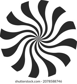 Black round swirl. Twisting motion circle logo