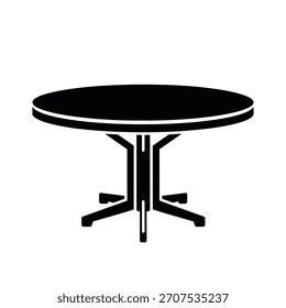 Mesa redonda negra con objeto de muebles de cuatro patas