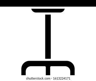 Black Round table icon isolated on white background.  Vector Illustration