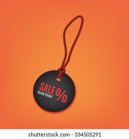 black round tag