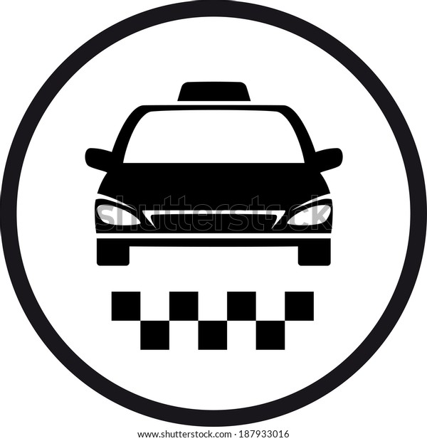 black round taxi sign in\
frame