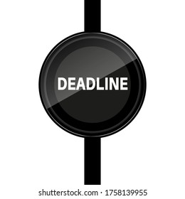 Black round vector shape illustration on a white background. Poster design that writes deadline right in the middle of the shape.