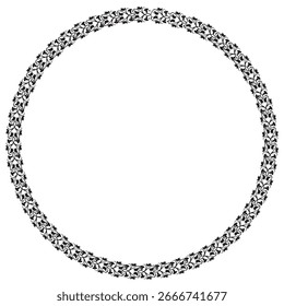 Black round vintage vector frame on a white background.