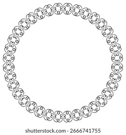 Black round vintage vector frame on a white background.