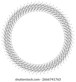Black round vintage vector frame on a white background.