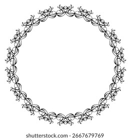 Black round vintage vector frame on a white background. EPS10