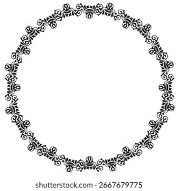 Black round vintage vector frame on a white background. EPS10