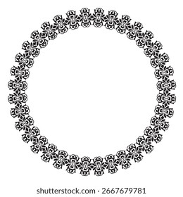 Black round vintage vector frame on a white background. EPS10