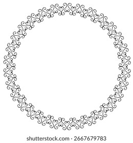 Black round vintage vector frame on a white background. EPS10