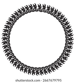 Black round vintage vector frame on a white background. EPS10