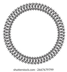 Black round vintage vector frame on a white background. EPS10